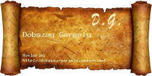 Dobszay Gergely névjegykártya
