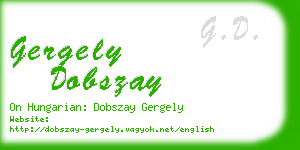 gergely dobszay business card